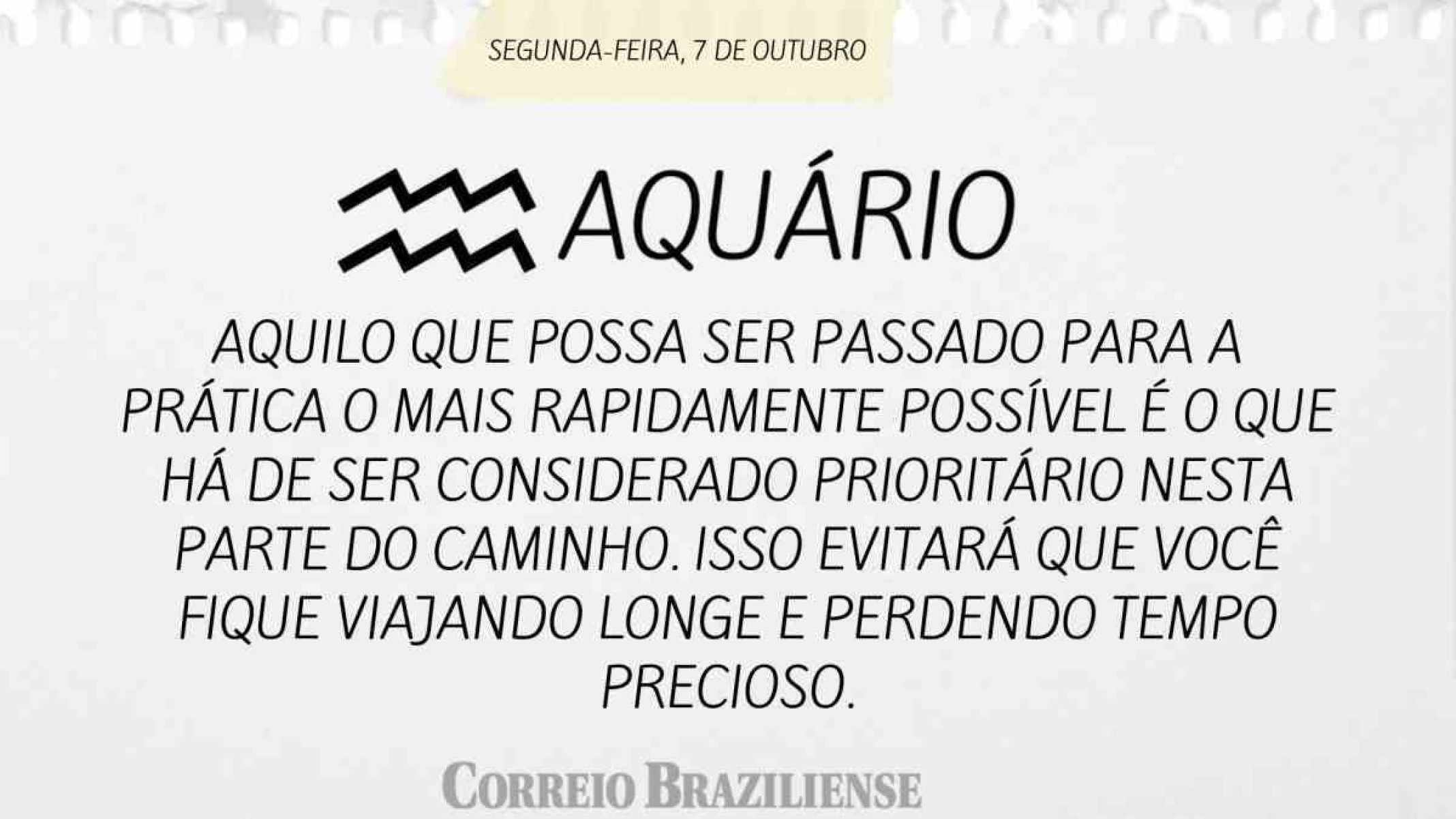 AQUÁRIO | 7 DE OUTUBRO