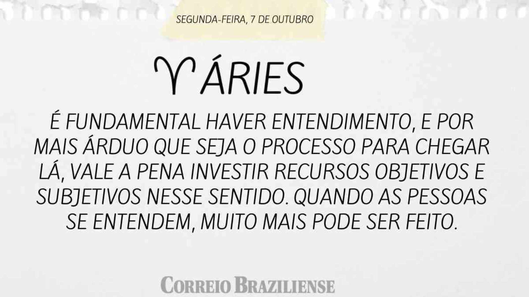 ÁRIES | 7 DE OUTUBRO