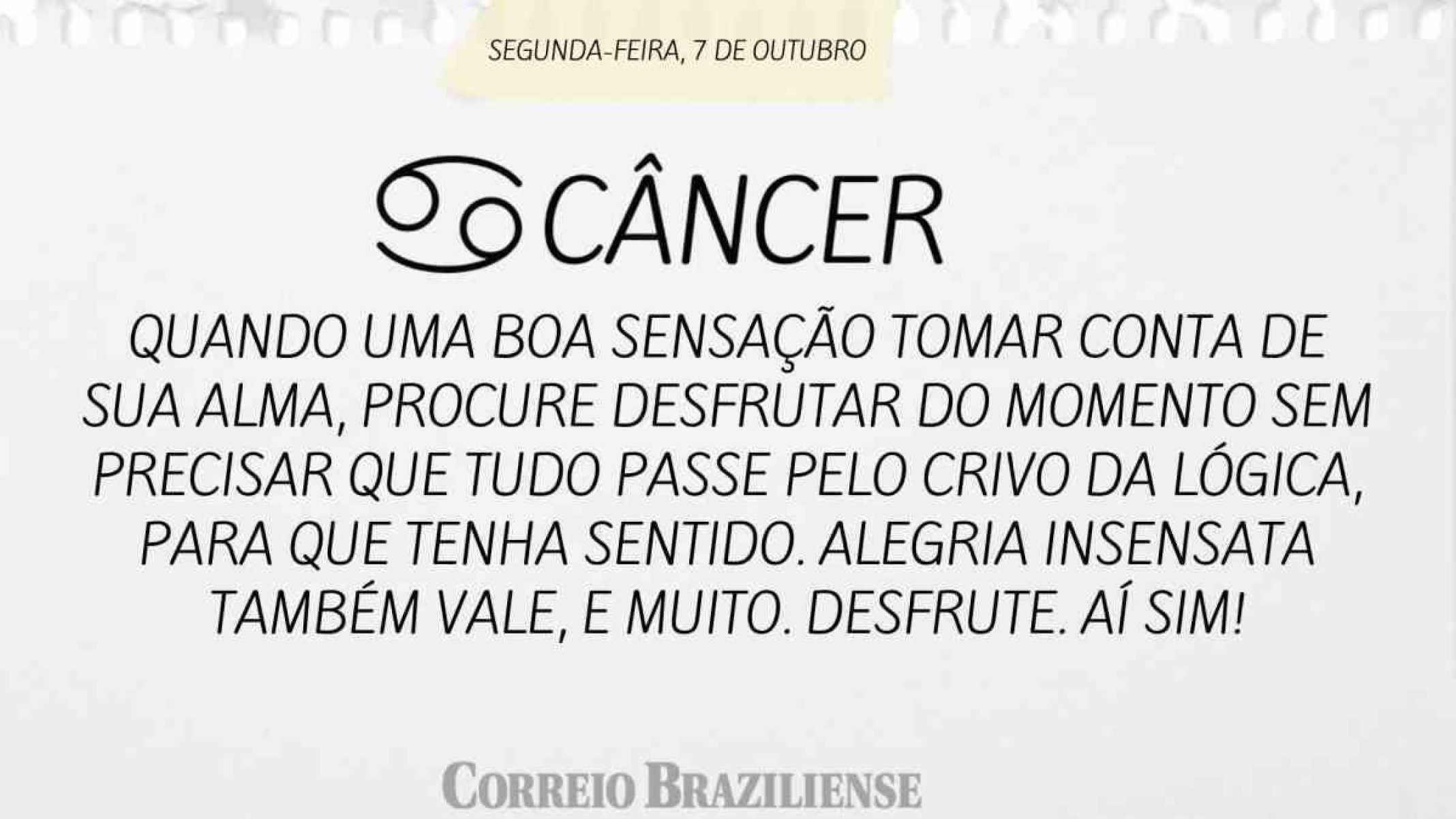 CÂNCER | 7 DE OUTUBRO