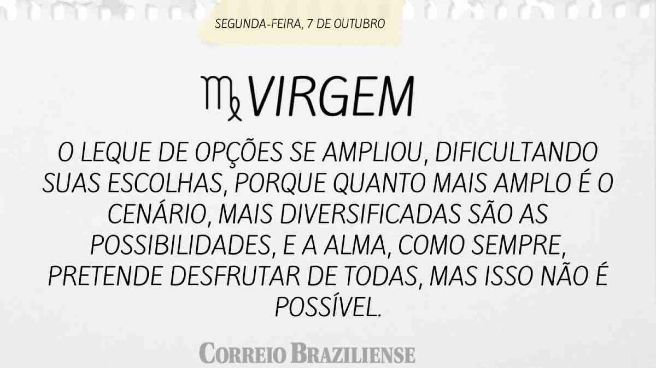 VIRGEM | 7 DE OUTUBRO