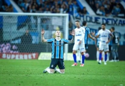 Igor Serrote durante jogo do Grêmio na Arena -  (crédito: Foto: Lucas Uebel / Grêmio)