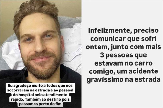 Estavam no carro o humorista Paul Cabannes, a filha dele, uma amiga da filha e dois motoristas; todos foram levados ao hospital e passam bem

 -  (crédito: Reprodução/Instagram @paulcabannes_)