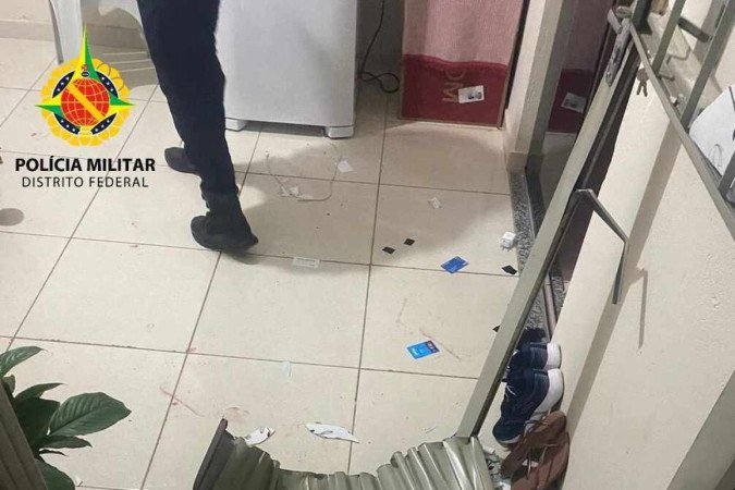 Local onde a vítima e o agressor foram encontrados - (crédito: PMDF/Divulgação) Local onde a vítima e o agressor foram encontrados - (crédito: PMDF/Divulgação)