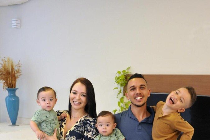 Sandra e Gabriel nunca deixam Gabrielzinho e os gêmeos Pietro e Henry para traz nas aventuras em família