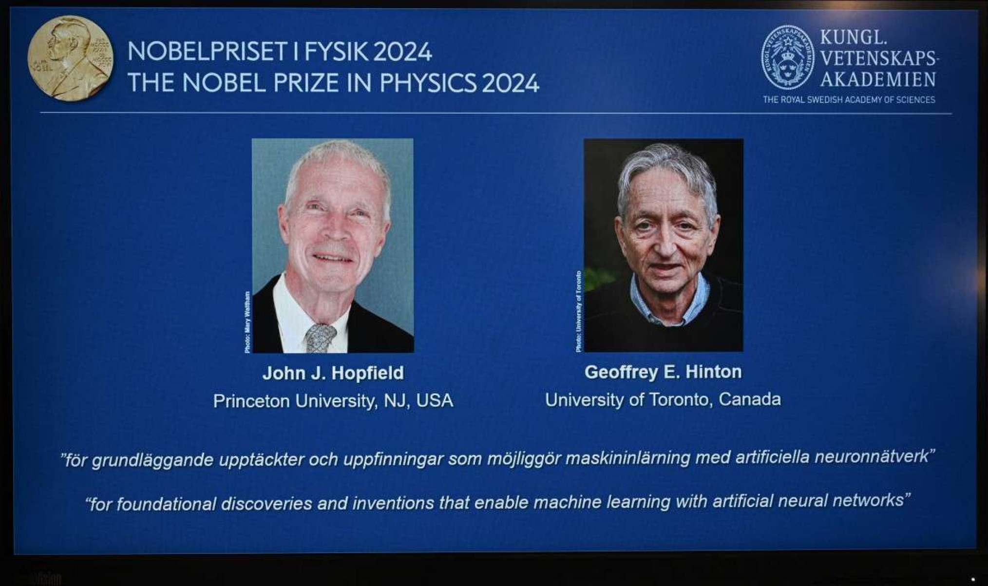 Nobel de Física vai para cientistas que estudaram inteligência artificial