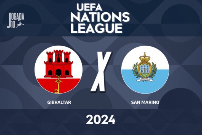 Gibraltar x San Marino, pela Quarta Divisão da Liga das Nações -  (crédito: Foto: Arte Jogada10)