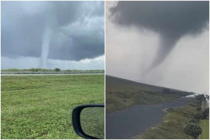 Tornados se caracterizam por colunas de ar que giram em alta velocidade -  (crédito: Reprodução/Instagram/@orangecosheriff)