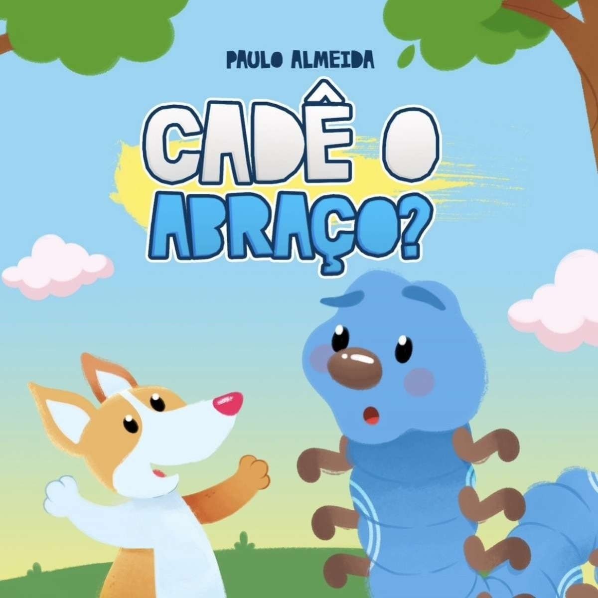 Na historinha "Cadê o Abraço?", o cãozinho Faro Farofa foi ilustrado como é na vida real