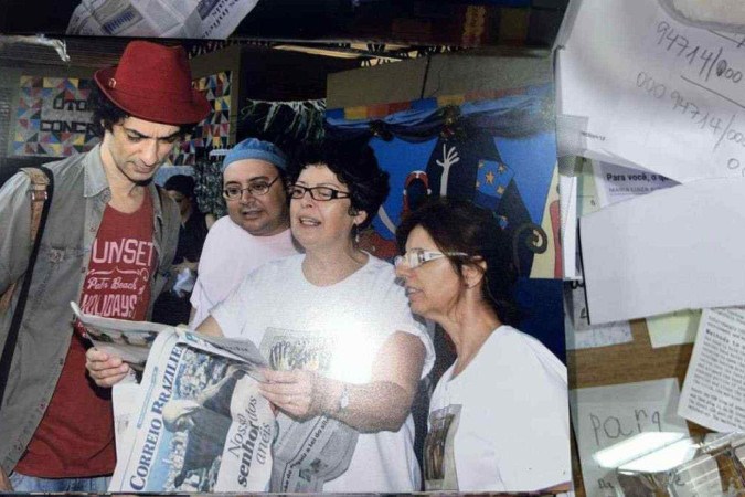 Júlia Passarinho com os escritores Ivan Zigg e Tino Freitas no Fest Livro