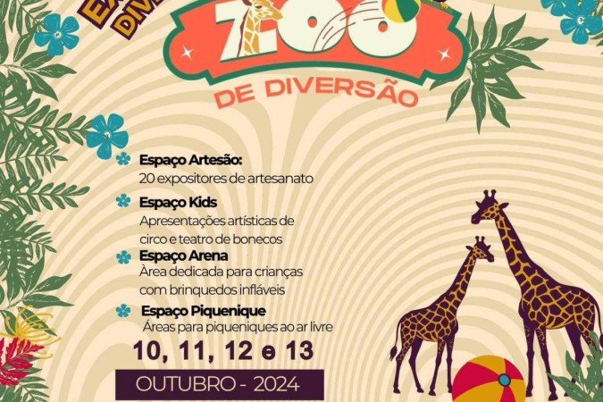 Programação do projeto Um Zoo de Diversão, entre os dias 10 e 13 de outubro no Zoológico de Brasília