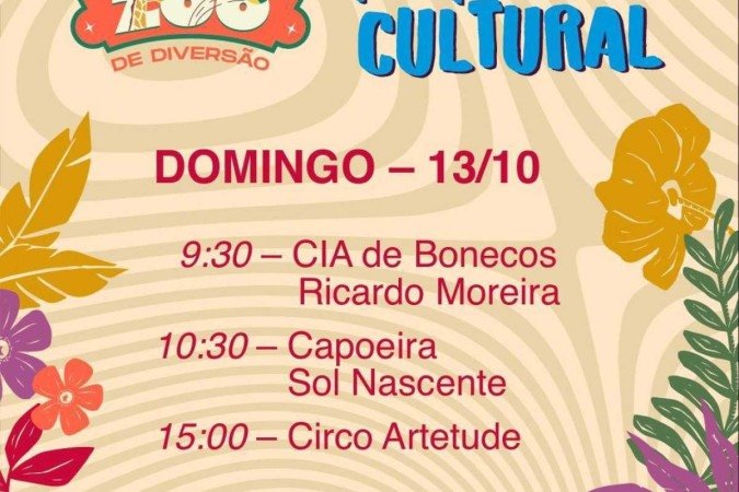 Programação do projeto Um Zoo de Diversão, entre os dias 10 e 13 de outubro no Zoológico de Brasília