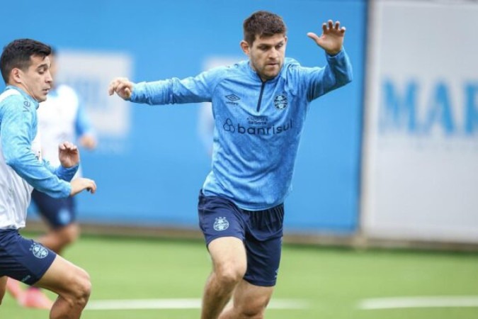 Kannemann durante treino do Grêmio -  (crédito: Foto: Lucas Uebel/Grêmio FBPA)