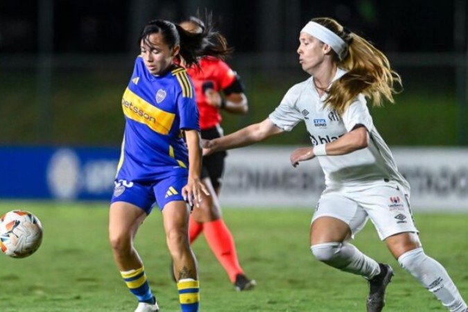 Santos e Boca Juniors mediram forças na noite deste sábado, no Paraguai - (crédito: Foto: Divulgação / Twitter Libertadores Feminina) Santos e Boca Juniors mediram forças na noite deste sábado, no Paraguai - (crédito: Foto: Divulgação / Twitter Libertadores Feminina)
