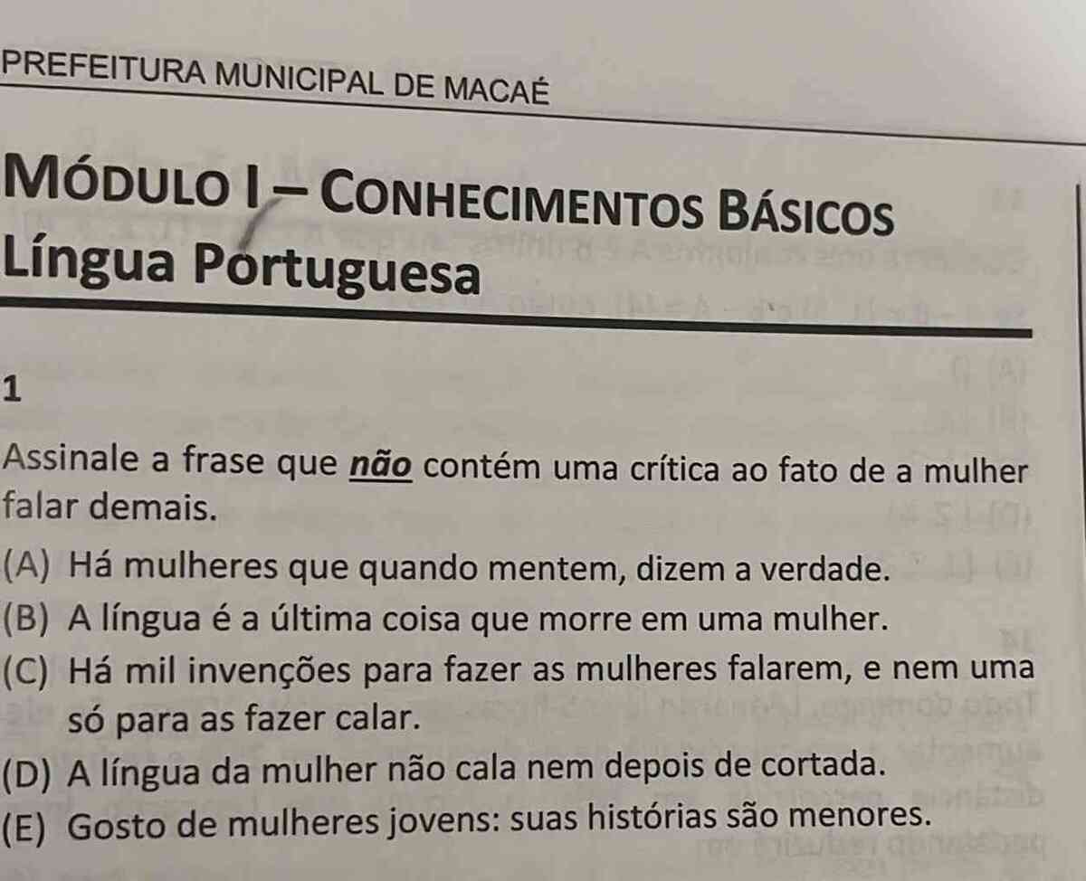 Questão de concurso para professores é anulada por ter conteúdo machista 