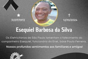 Esequiel Barbosa da Silva, trabalhador da Enel, tinha 52 anos  -  (crédito: Divulgação/Eletricitários de São Paulo)