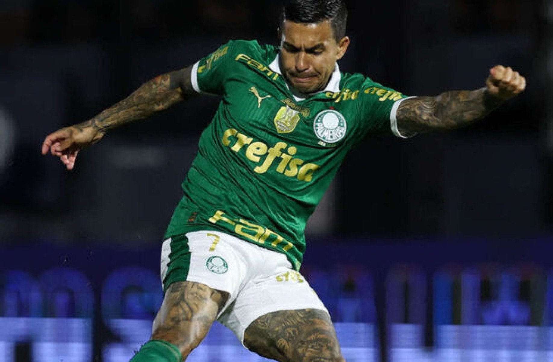 Dudu em campo contra a equipe do Red Bull Bragantino, pela 29ª rodada do Brasileirão -  (crédito: Foto: Cesar Greco/Palmeiras/by Canon)