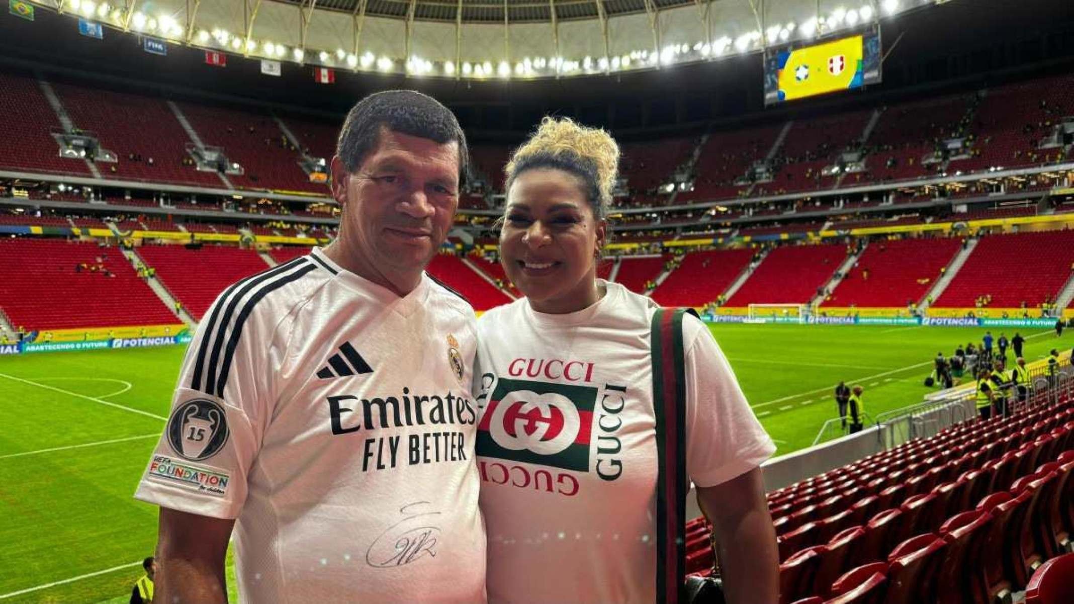 Cintia Ramos, m&atilde;e de Endrick durante jogo da Sele&ccedil;&atilde;o