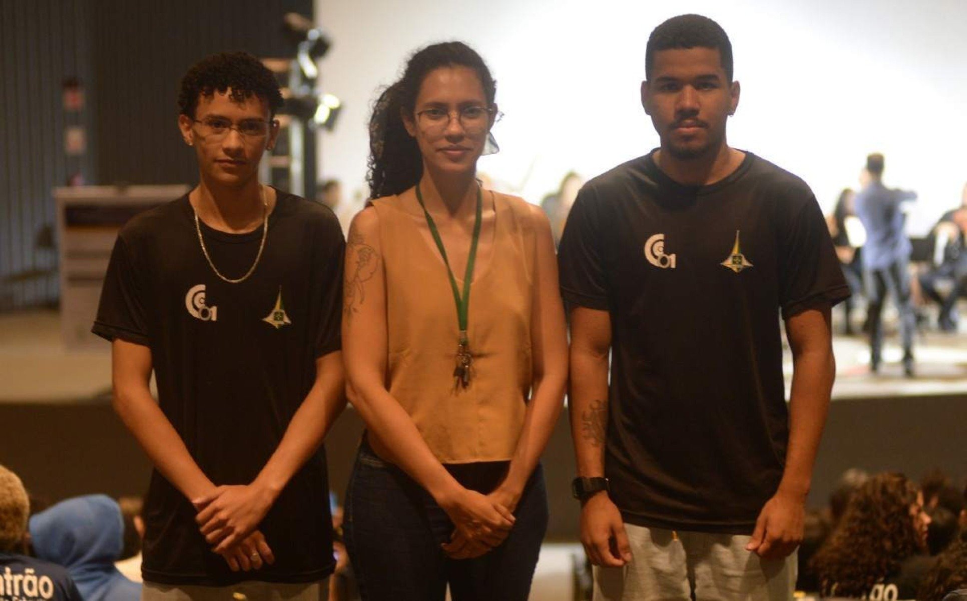  17/10/2024 Credito: Ed Alves/CB/DA.Press. Cidades. Projeto concerto nas Escola no Museu da Republica - Apresentação da Orquestra Filarmonica de Brasilia. Na foto, Vinicius Castro, Rubia Schrag e Lucas Gabriel. 