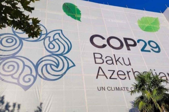 Pavilhão onde será realizada a COP29, em Baku, no Azerbaijão -  (crédito: Divulgação/COP29)