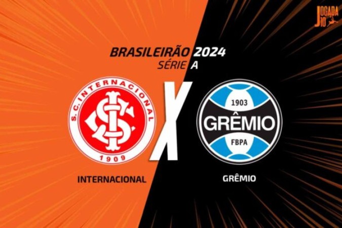 Internacional e Grêmio se enfrentam pelo Brasileirão -  (crédito: Foto: Arte Jogada10)