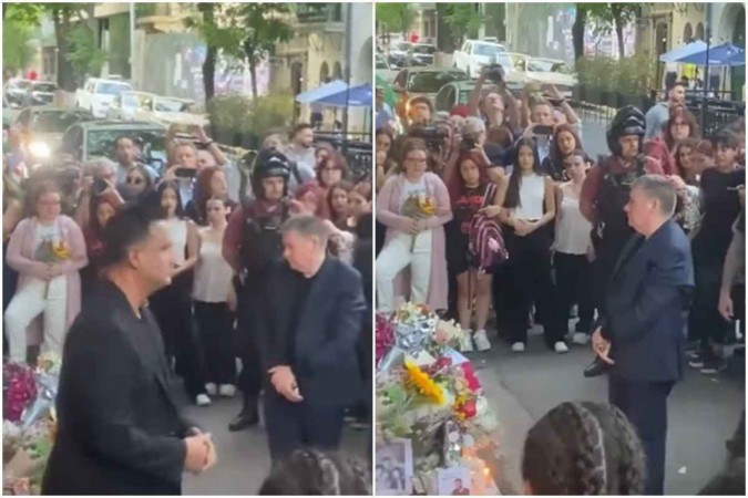 Emocionado, pai do cantor visitou o memorial dedicado a Liam na Argentina -  (crédito: Reprodução/Redes sociais)