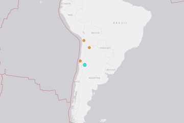 Mapa divulgado pelo USGS -  (crédito: Reprodução/USGS)