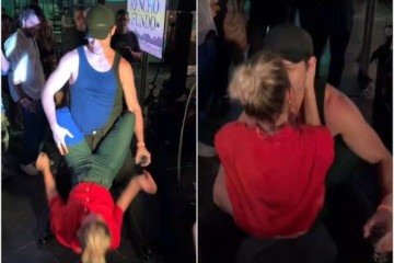 Casada com Caio Blat, Luisa Arraes beija José Loreto em festa