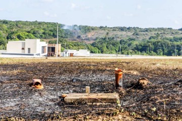 O avião caiu em uma área de mata próxima a condomínios residenciais da cidade de Parnamirim -  (crédito: Alexandre Lago/AGIF/Estadão Conteúdo)