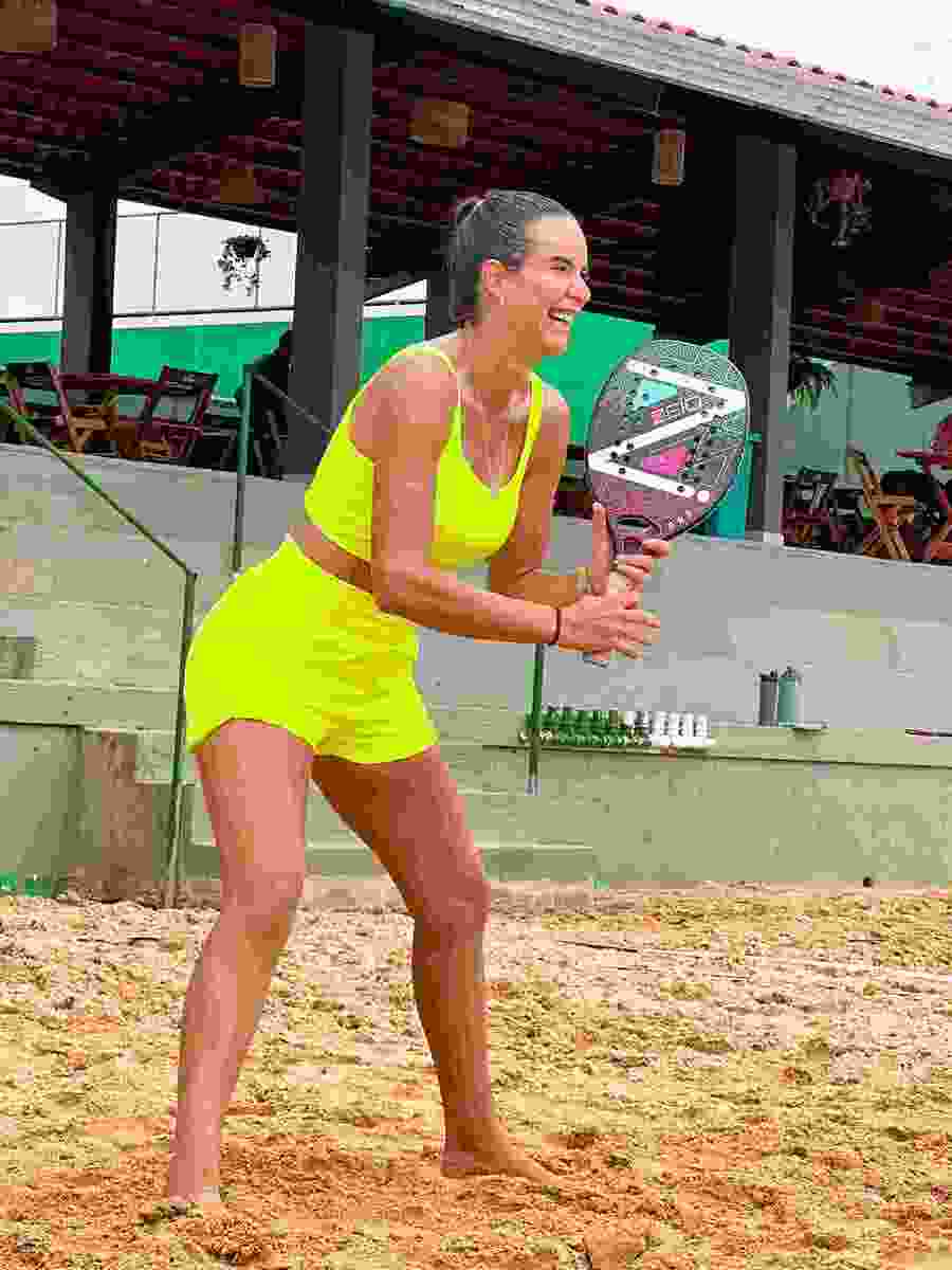 Em pouco tempo de prática de beach tennis, Naná foi campeã em diversos torneios