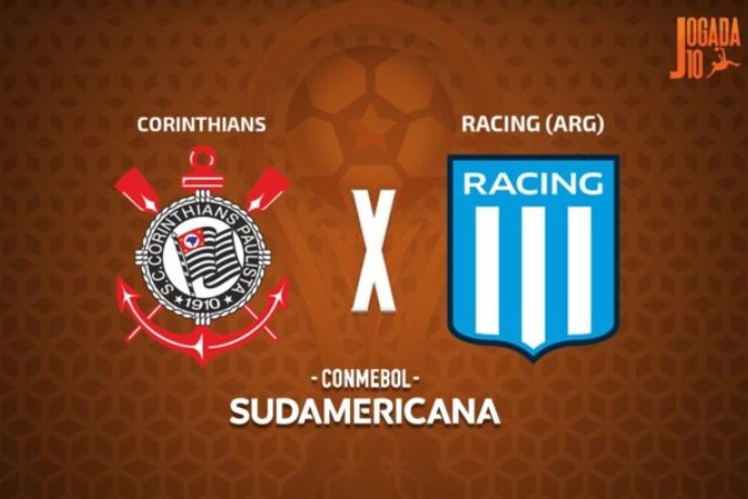 Corinthians e Racing duelam por uma vaga na final da Sul-Americana -  (crédito: Foto: Arte/Jogada10)