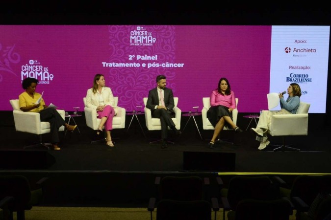 Da esquerda para a direita: Carmen Souza, Karimi Amaral, Cristiano Resende, Carolina Seabra e Sibele Negromonte -  (crédito: Marcelo Ferreira/CB/D.A Press)