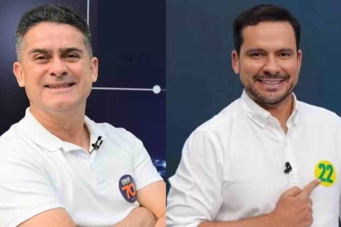 Os candidatos Capitão Alberto Neto (PL) e David Almeida (Avante) se enfrentam nas urnas do segundo turno neste domingo (27) pela disputa da prefeitura de Manaus (AM) -  (crédito: divulgação G1)