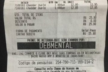 Burguer King demite funcionária que identificou cliente como ‘debmental’