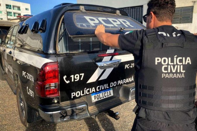 Polícia Civil do Paraná (PCPR) prendeu o suspeito de assassinato em Miracatu, localizada no Estado de São Paulo -  (crédito: Divulgação/PCPR)