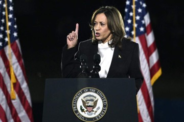  US Vice President and Democratic presidential candidate Kamala Harris speaks on The Ellipse just south of the White House in Washington, DC, on October 29, 2024. The Harris-Walz campaign is billing the speech as 