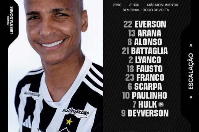 Confira a escalação do Atlético contra o River Plate -  (crédito: Foto: divulgação Atlético)