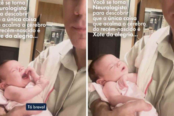 Bebê para de chorar quando ouve Falamansa -  (crédito: Reprodução / Instagram)