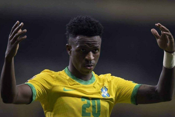 Vinicius Junior havia ficado fora das partidas contra Chile e Peru por causa de uma lesão e voltará nas partidas deste mês -  (crédito: Lucas Figueiredo/CBF)