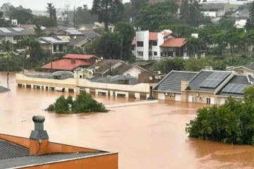 Jaguarão teve um acumulado de 80 milímetros em 2h  -  (crédito: Reprodução/Redes Sociais)