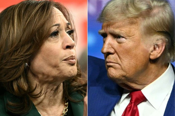 Em ligação, Kamala Harris teria discutido com Donald Trump, presidente eleito, a importância de uma transição de poder pacífica e de se governar para todos os americanos -  (crédito:  AFP)