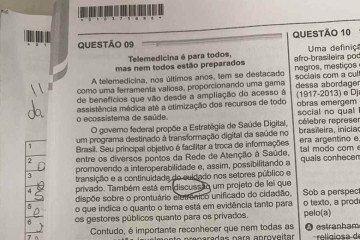 Questão do enem baseada em um artigo de opinião do Correio Braziliense  -  (crédito: Caio Ramos/CB DA PRESS)