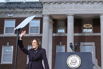 Kamala Harris discursou na Universidade Howard, em Washington, após derrota na eleição presidencial dos EUA nesta quarta-feira (6/11) -  (crédito: AFP)