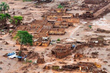 Rompimento da Barragem de Fundão, em Mariana, vai completar 10 anos.  -  (crédito:  Antonio Cruz/ Agencia Brasil)