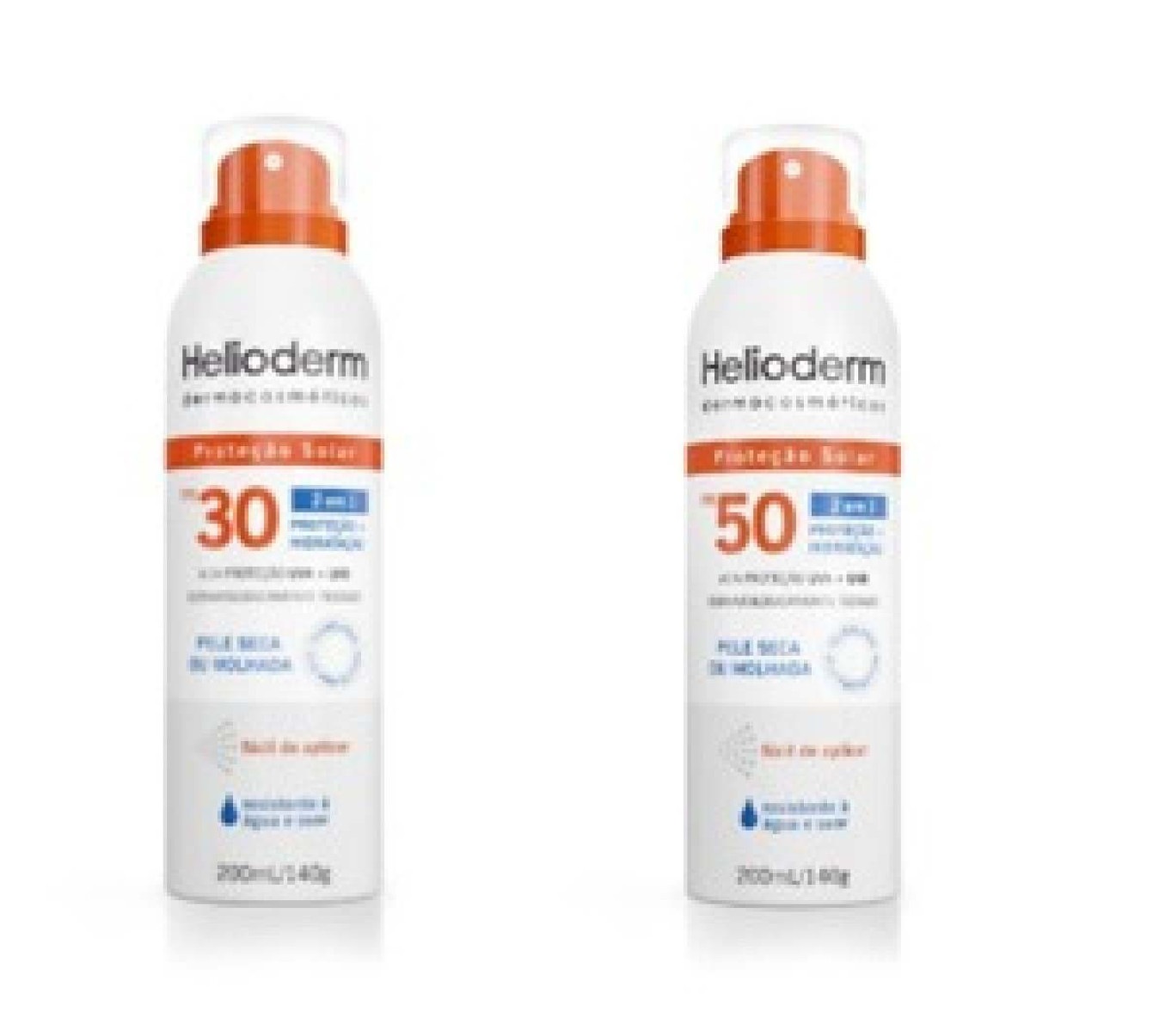 Protetor Aerossol da Helioderm FPS 30  (R$ 57,90)  e FPS 50   (R$ 69,90)