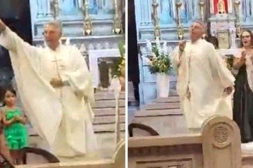 Padre viraliza ao dançar hit dos anos 1980 em casamento - Reprodução / TikTok