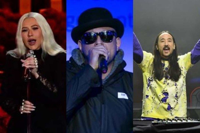 Christina Aguilera, Sean Paul e Steve Aoki se apresentam no CarnaUOL, em São Paulo