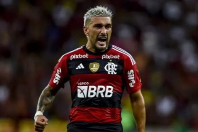 Ao comemorar mais um título pelo Flamengo - o 13º - Arrascaeta também que terá saudade de Gabigol, que deixará o time -  (crédito: Marcelo Cortes/Flamengo)