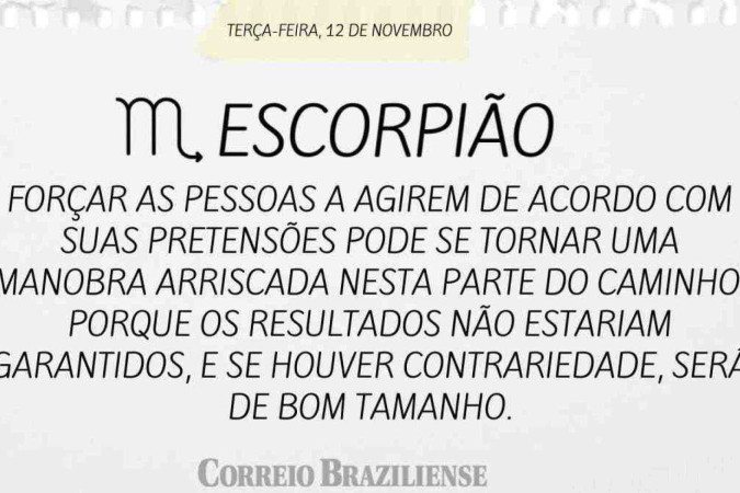 ESCORPIÃO | 12 DE NOVEMBRO