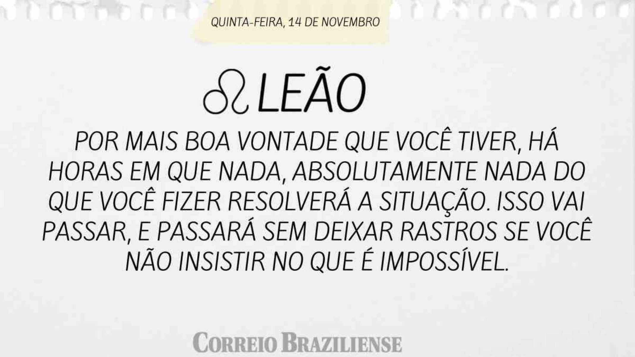 LEÃO | 14 DE NOVEMBRO