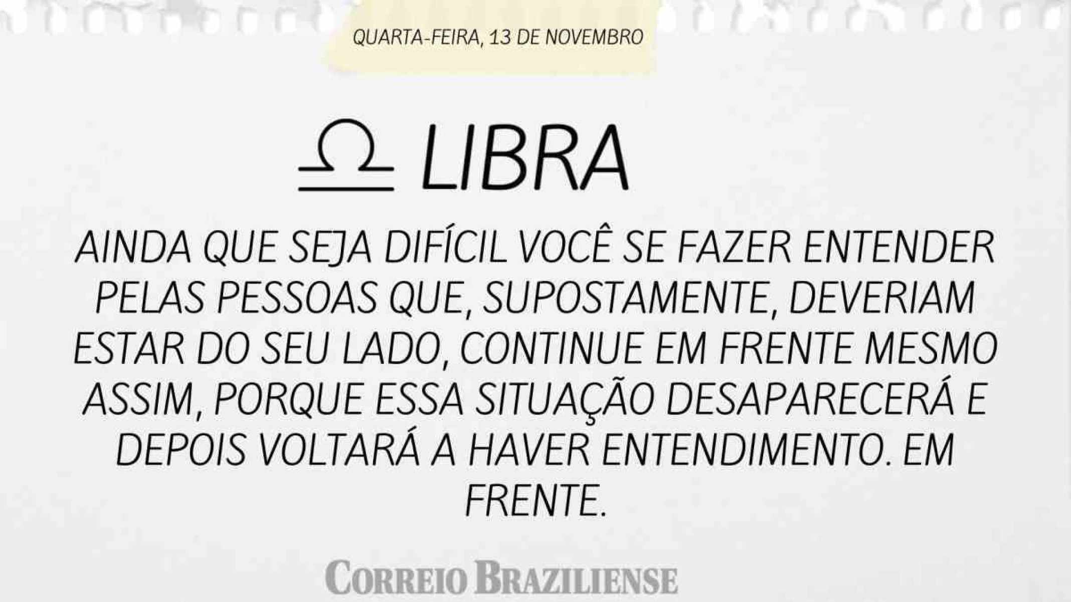 LIBRA | 13 DE NOVEMBRO